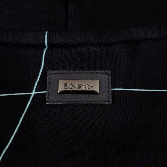 Boxraw Mens Size Small Disciplined Thought Action Oversized Hoodie Black - Picture 10 of 15